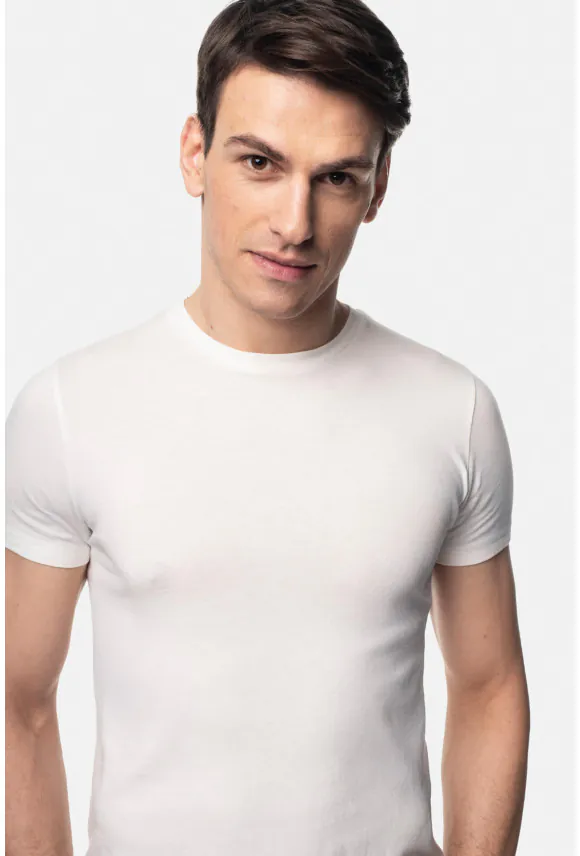 T SHIRT MUXAL ECRU Z MODALEM