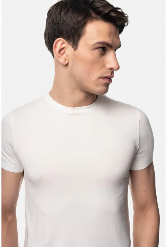 T SHIRT MUXAL ECRU Z MODALEM