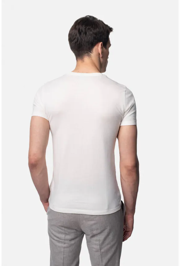 T SHIRT MUXAL ECRU Z MODALEM