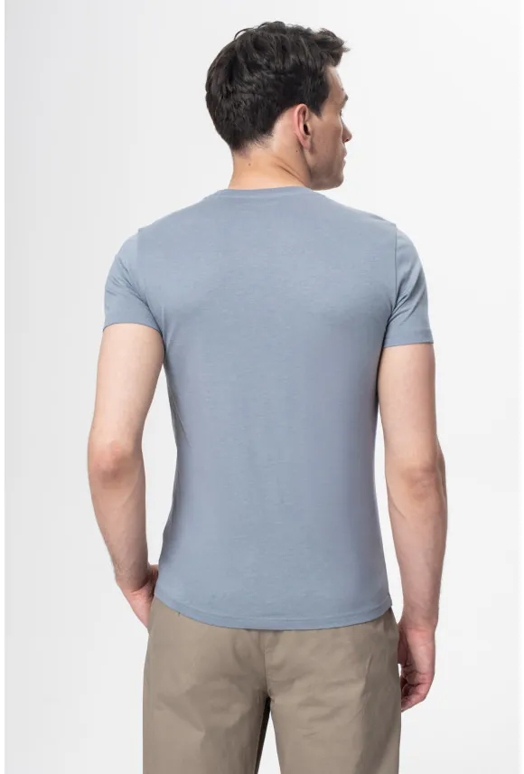 T SHIRT MUXAL NIEBIESKI Z MODALEM
