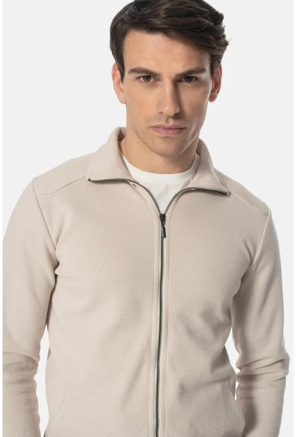 BLUZA CORUNA ROZPINANY BEŻOWA Z BAWEŁNĄ