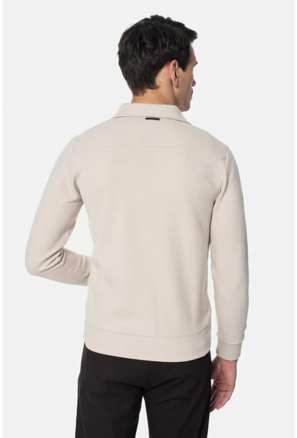 BLUZA CORUNA ROZPINANY BEŻOWA Z BAWEŁNĄ