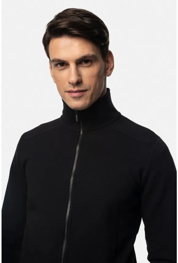BLUZA CORUNA ROZPINANY CZARNA Z BAWEŁNĄ