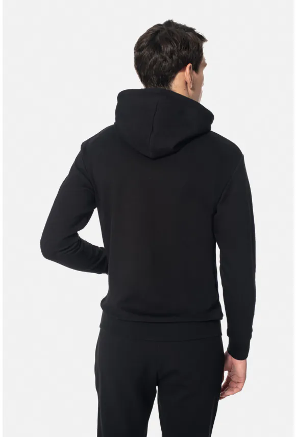 BLUZA HONDO Z OKRĄGŁYM DEKOLTEM CZARNA Z BAWEŁNY TYPU JERSEY