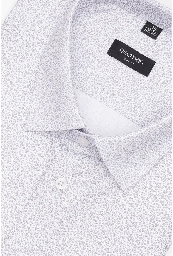 KOSZULA CORSINI 3297T DŁUGI RĘKAW SLIM FIT SZARA Z BAWEŁNĄ