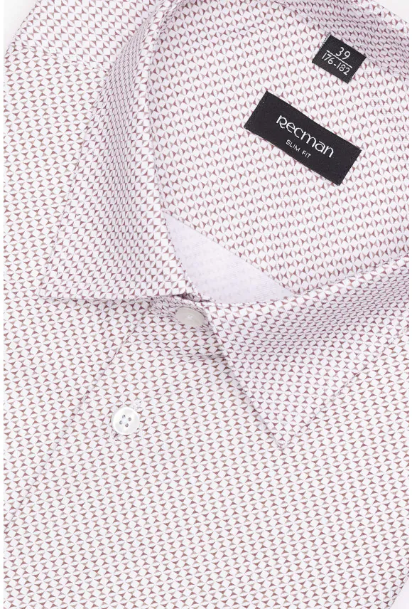 KOSZULA COLINE 3301T DŁUGI RĘKAW SLIM FIT BEŻOWA Z BAWEŁNĄ