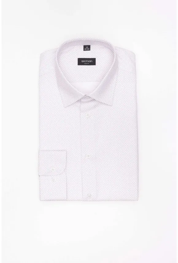 KOSZULA CORSINI 3304T DŁUGI RĘKAW SLIM FIT BEŻOWA Z BAWEŁNĄ
