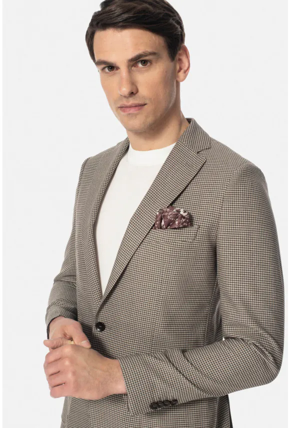 MARYNARKA PIANELLO BEŻOWA SLIM FIT JEDNORZĘDOWA
