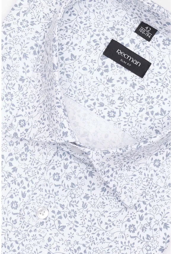 KOSZULA CORSINI 3295E DŁUGI RĘKAW SLIM FIT BŁĘKITNA Z BAWEŁNĄ