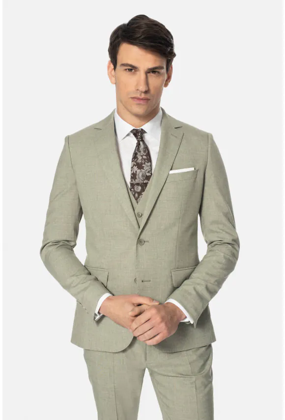 MARYNARKA AREGNO ZIELONA SLIM FIT JEDNORZĘDOWA