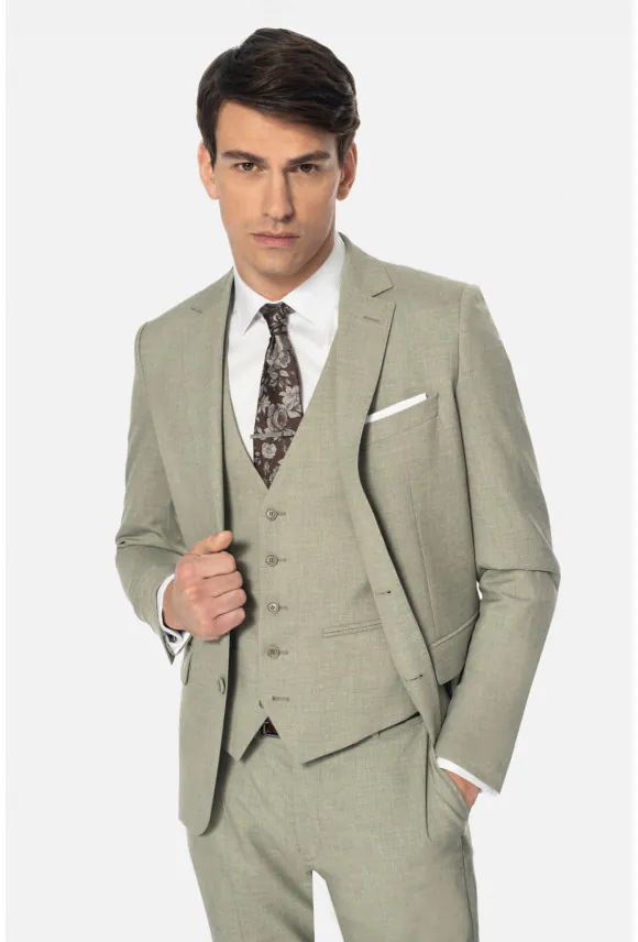 MARYNARKA AREGNO ZIELONA SLIM FIT JEDNORZĘDOWA