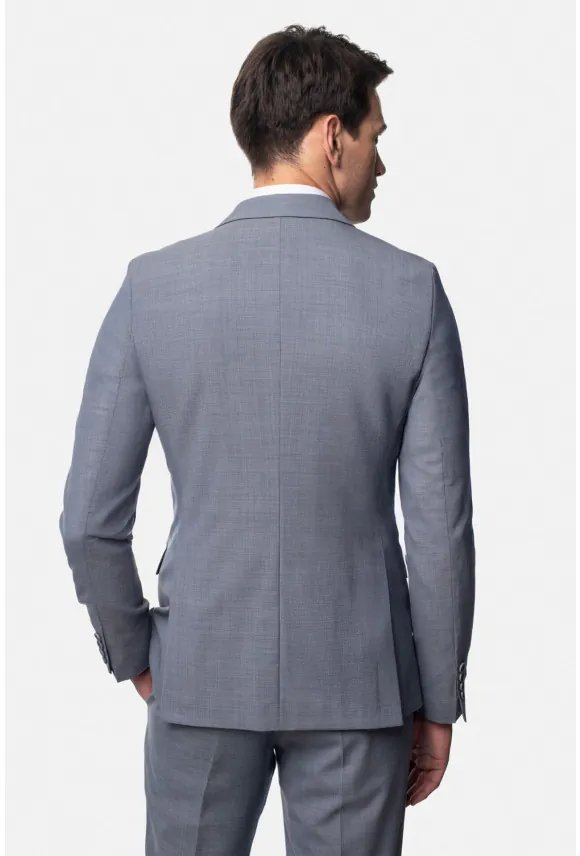 MARYNARKA COMINO NIEBIESKA SUPER SLIM FIT JEDNORZĘDOWA Z WEŁNĄ