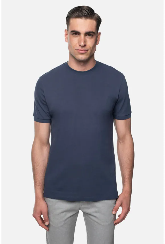 T SHIRT MORAND GRANATOWY Z BAWEŁNY