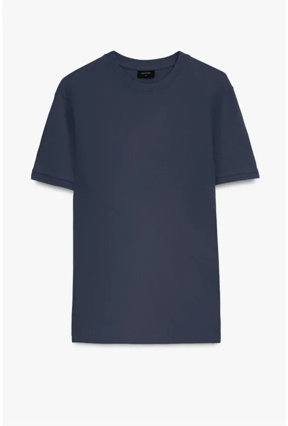 T SHIRT MORAND GRANATOWY Z BAWEŁNY
