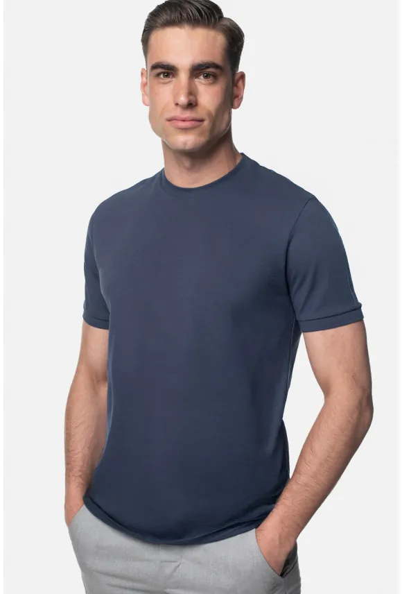 T SHIRT MORAND GRANATOWY Z BAWEŁNY