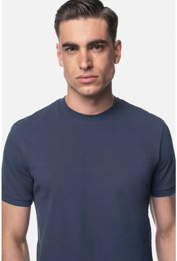 T SHIRT MORAND GRANATOWY Z BAWEŁNY