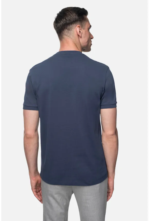 T SHIRT MORAND GRANATOWY Z BAWEŁNY