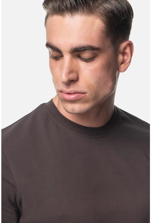 T SHIRT MORAND BRĄZOWY Z BAWEŁNY