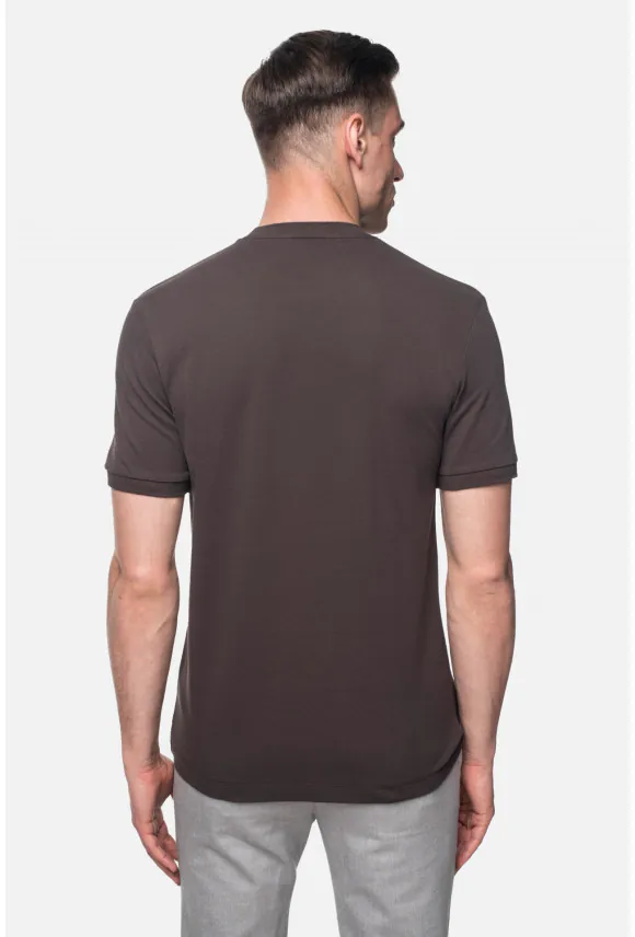 T SHIRT MORAND BRĄZOWY Z BAWEŁNY