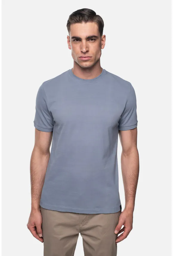 T SHIRT MORAND NIEBIESKI Z BAWEŁNY