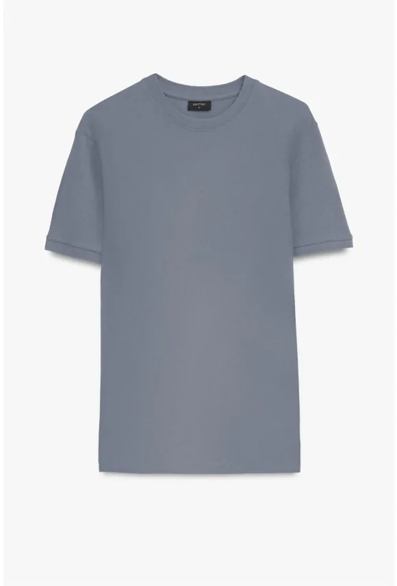 T SHIRT MORAND NIEBIESKI Z BAWEŁNY