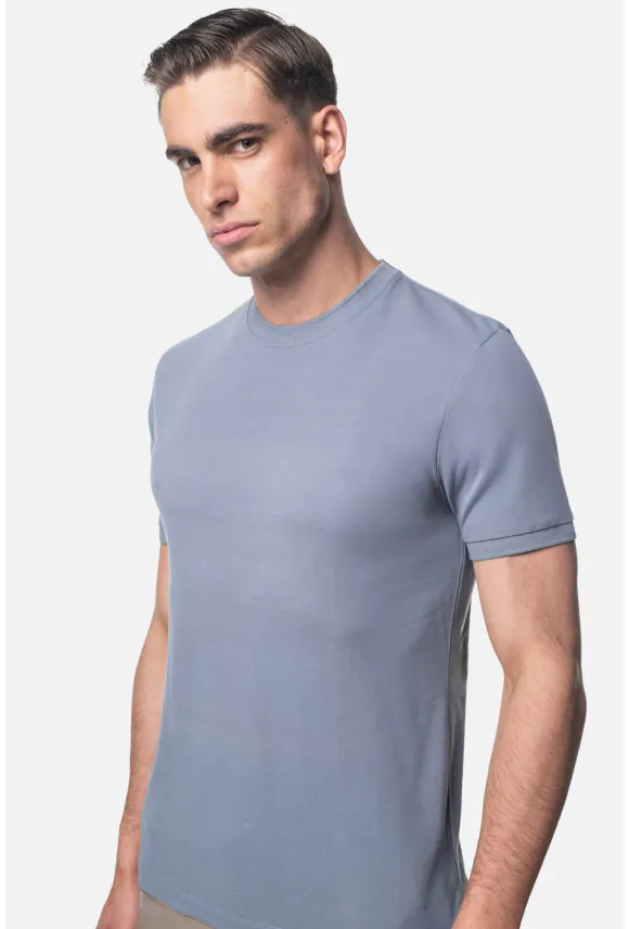 T SHIRT MORAND NIEBIESKI Z BAWEŁNY