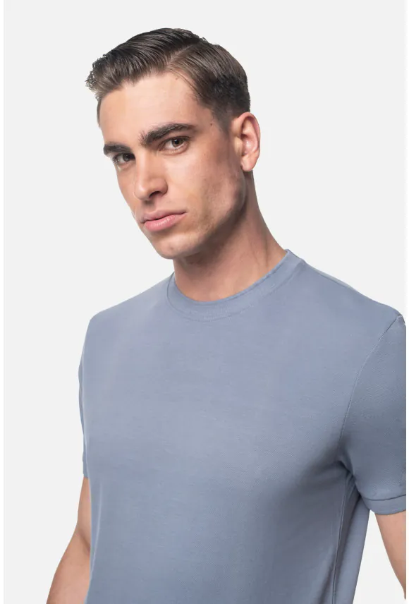 T SHIRT MORAND NIEBIESKI Z BAWEŁNY