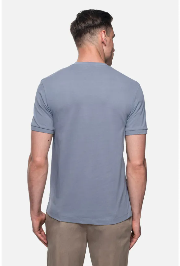 T SHIRT MORAND NIEBIESKI Z BAWEŁNY