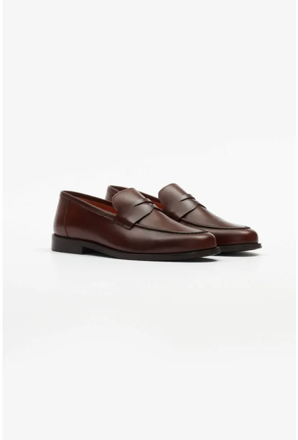OBUWIE LOAFERSY M1650 BRĄZOWE ZE SKÓRY NATURALNEJ