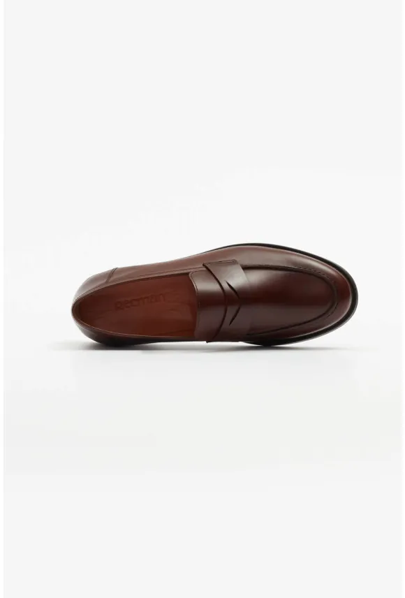 OBUWIE LOAFERSY M1650 BRĄZOWE ZE SKÓRY NATURALNEJ