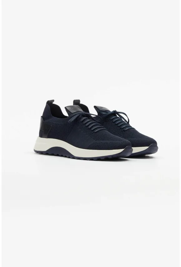 OBUWIE SNEAKERSY M1645 GRANATOWE ZE SKÓRY NATURALNEJ