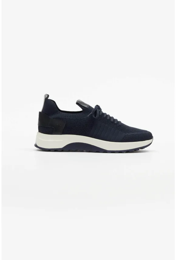 OBUWIE SNEAKERSY M1645 GRANATOWE ZE SKÓRY NATURALNEJ