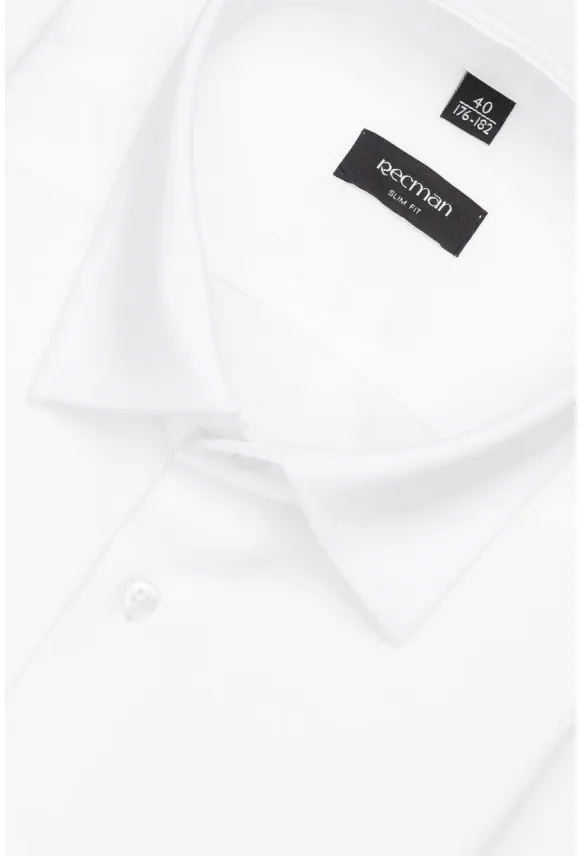 KOSZULA FORMENTO 3306 DŁUGI RĘKAW SLIM FIT BIAŁA Z BAWEŁNY
