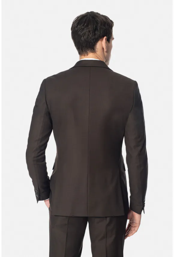 MARYNARKA SOTELO BRĄZOWA SLIM FIT JEDNORZĘDOWA