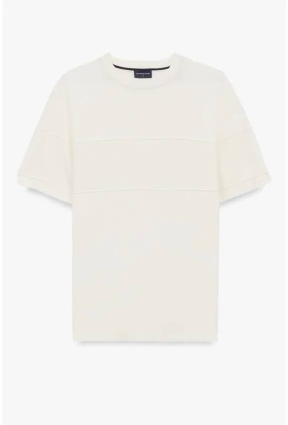 T SHIRT TENNIS CLUB 117 ECRU Z WISKOZY