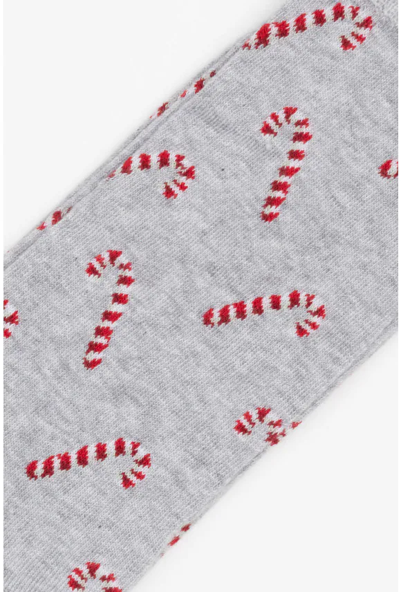 SKARPETY XMAS CANDYCANE1 2 SZARE