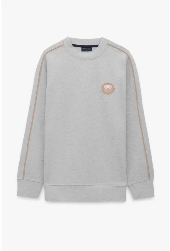 BLUZA TENNIS CLUB 106 Z OKRĄGŁYM DEKOLTEM SZARA Z WISKOZĄ
