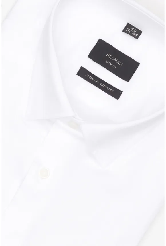 KOSZULA VERSONE 3308C DŁUGI RĘKAW SLIM FIT BIAŁA Z MODALEM
