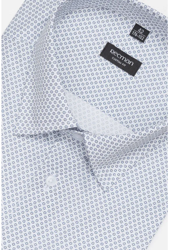 KOSZULA COLINE 3310D DŁUGI RĘKAW CUSTOM FIT NIEBIESKA Z BAWEŁNY