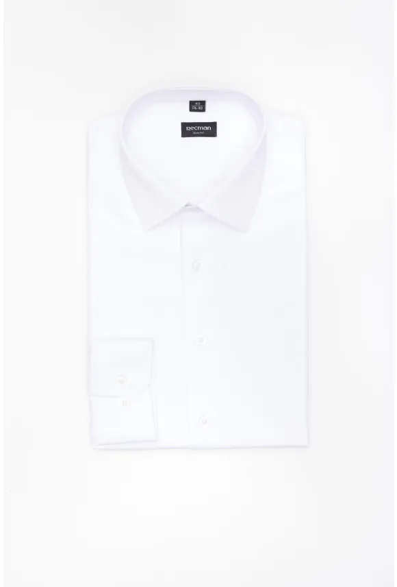 KOSZULA VERSONE 3315 DŁUGI RĘKAW SLIM FIT BIAŁA Z BAWEŁNĄ