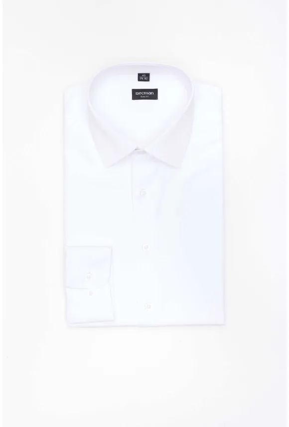 KOSZULA VERSONE 3315 DŁUGI RĘKAW SLIM FIT BIAŁA Z BAWEŁNĄ