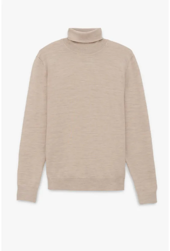 SWETER WALDEN GOLF BEŻOWY Z WEŁNY