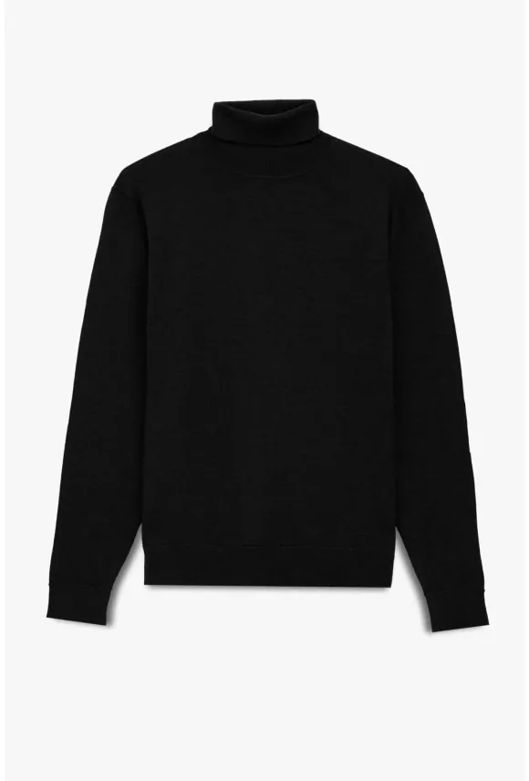 SWETER WALDEN GOLF CZARNY Z WEŁNY