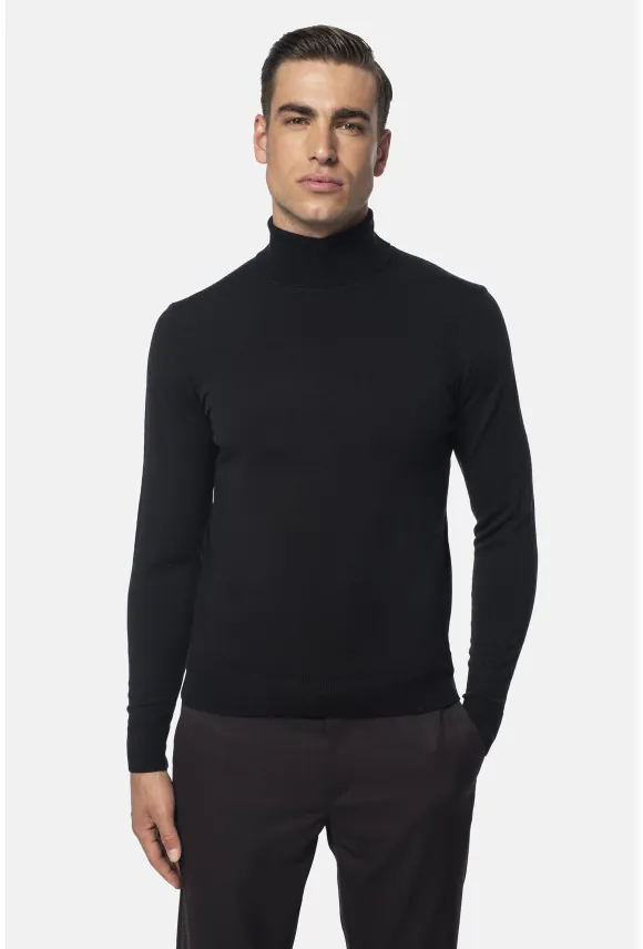 SWETER WALDEN GOLF CZARNY Z WEŁNY