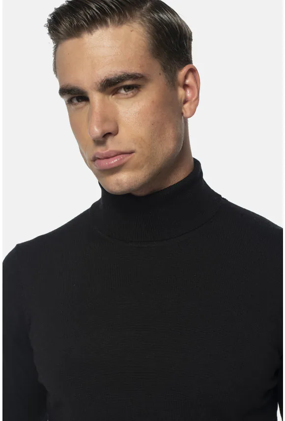 SWETER WALDEN GOLF CZARNY Z WEŁNY