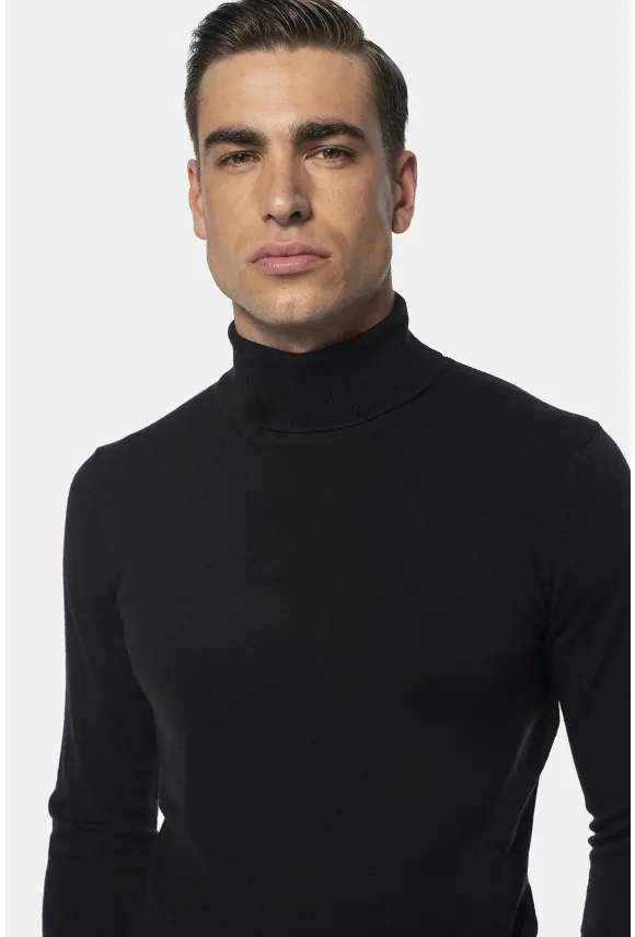SWETER WALDEN GOLF CZARNY Z WEŁNY