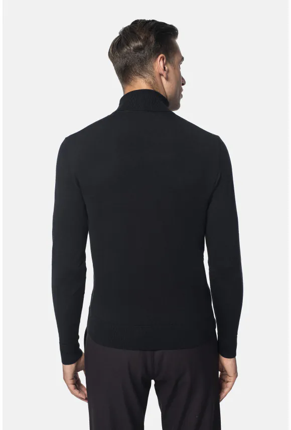 SWETER WALDEN GOLF CZARNY Z WEŁNY