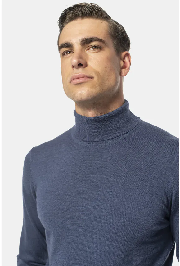 SWETER WALDEN GOLF NIEBIESKI Z WEŁNY