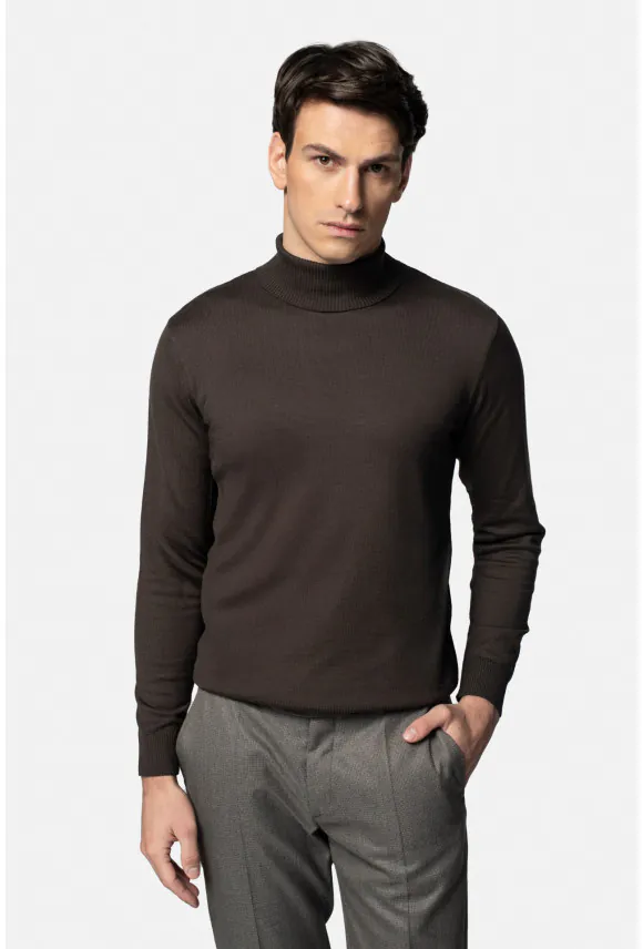 SWETER GROTTON GOLF BRĄZOWY 0001 Z BAWEŁNĄ