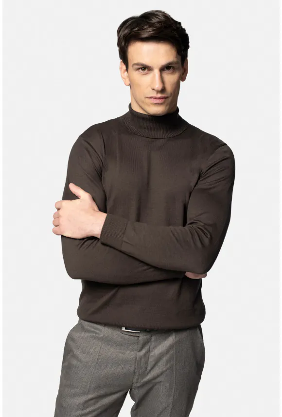 SWETER GROTTON GOLF BRĄZOWY 0001 Z BAWEŁNĄ